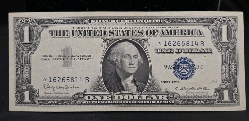 1957-B Silver Certificate Star Dollar 1.00 Nice