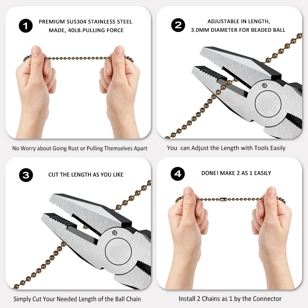 Ceiling Fan Pull Chain Extension 12 Inches Decorative Fan Pull Chain Pendant Set