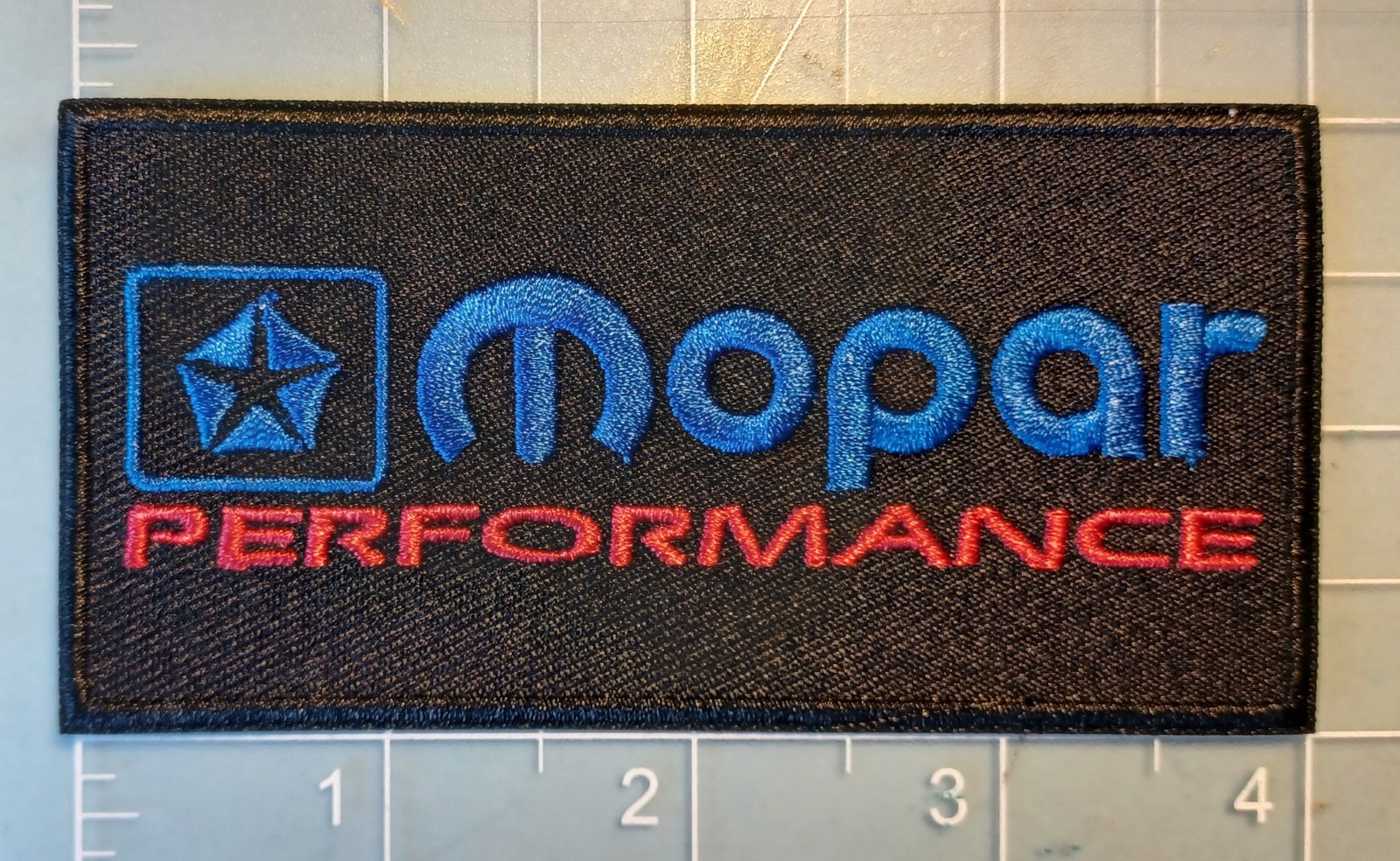 Mopar Performance Embroidered Iron-On Patch 4x2" Set of 2 NEW Dodge FREE SHIP