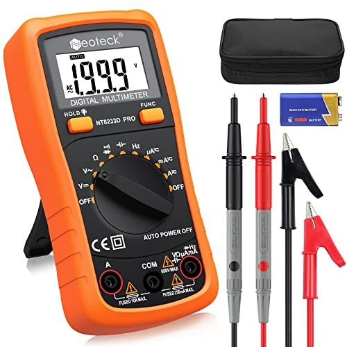 Auto Ranging Digital Multimeter AC/DC Voltage Current Ohm Capacitance Orange