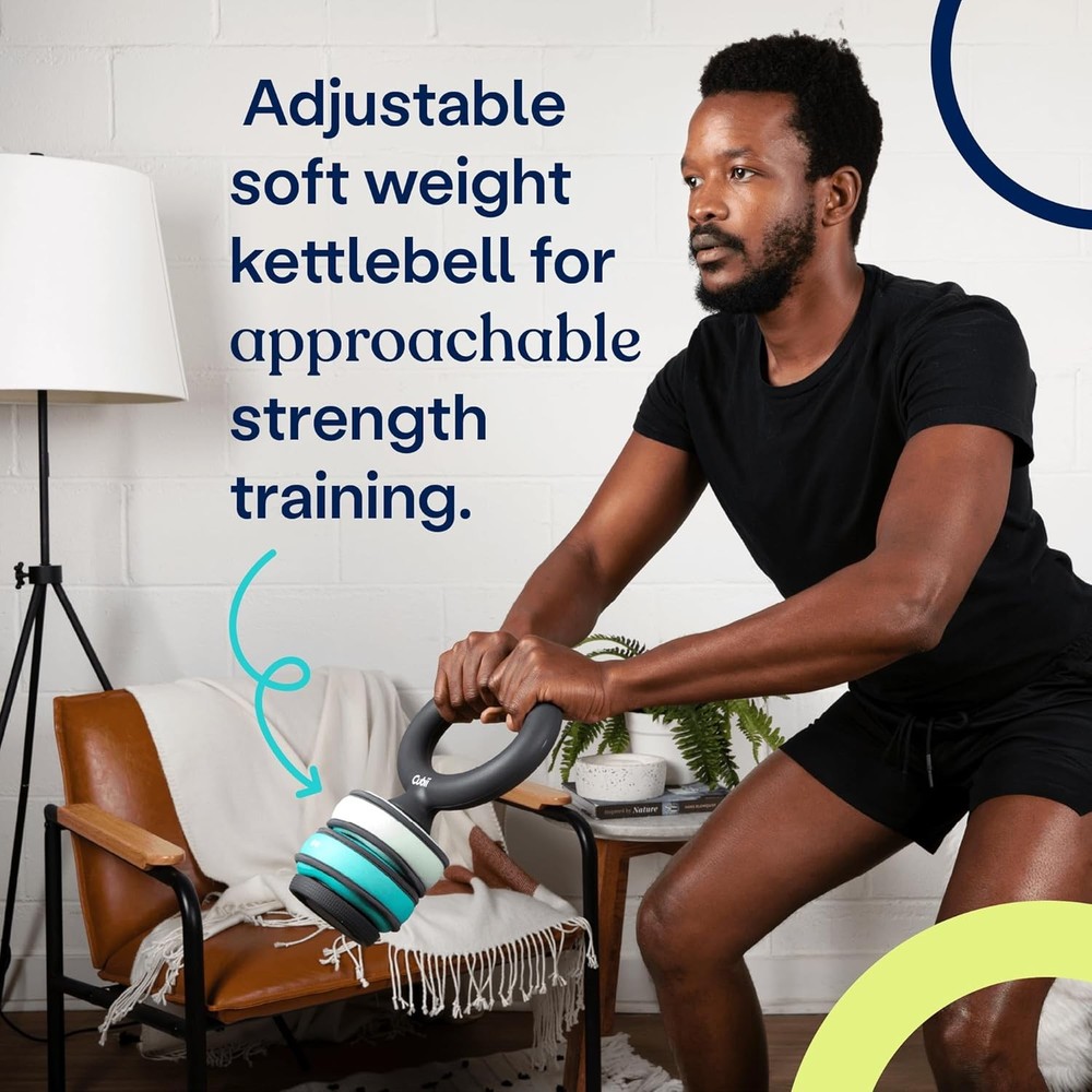 Adjustable Kettlebell Set - Includes Two Cubii SoftRings Removable Soft Weights