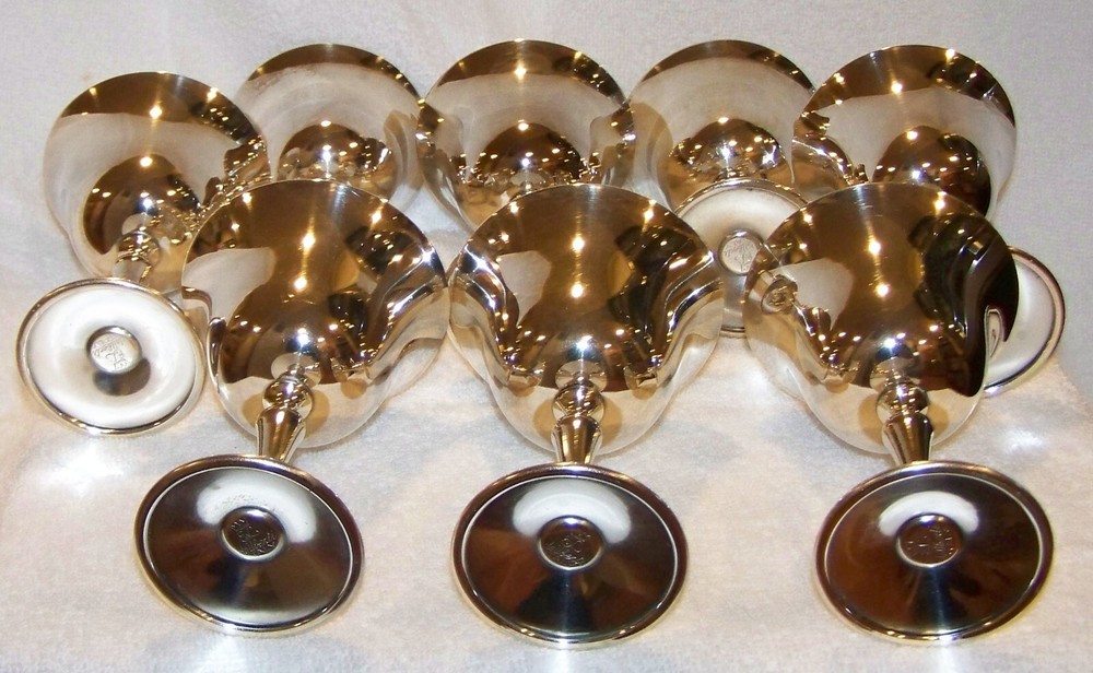 DE UMBERTI ITALY SILVER WINE GOBLETS - 8