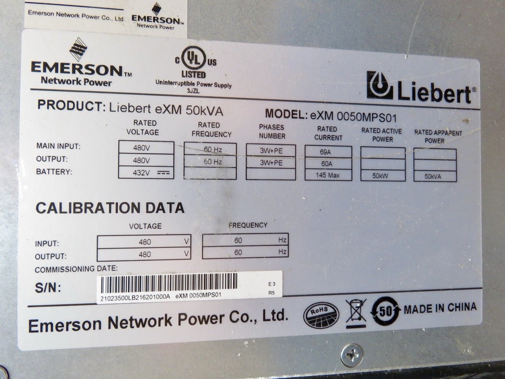 Emerson Leibert eXM 50kVA UPS - Untested