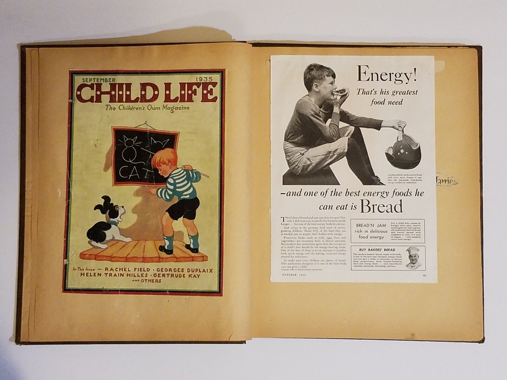 Vintage WW2 Era Scrapbook, Uncle Sam, Plane, Eagle, Ship, Cannon