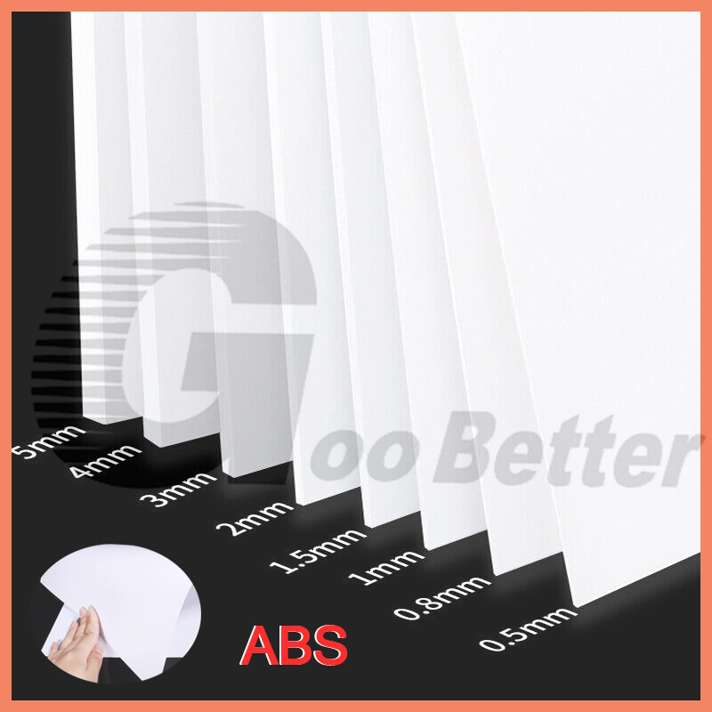 White ABS Plastic Sheet Plastic Plate Board Model Make DIY Thicknesses 0.5mm-5mm