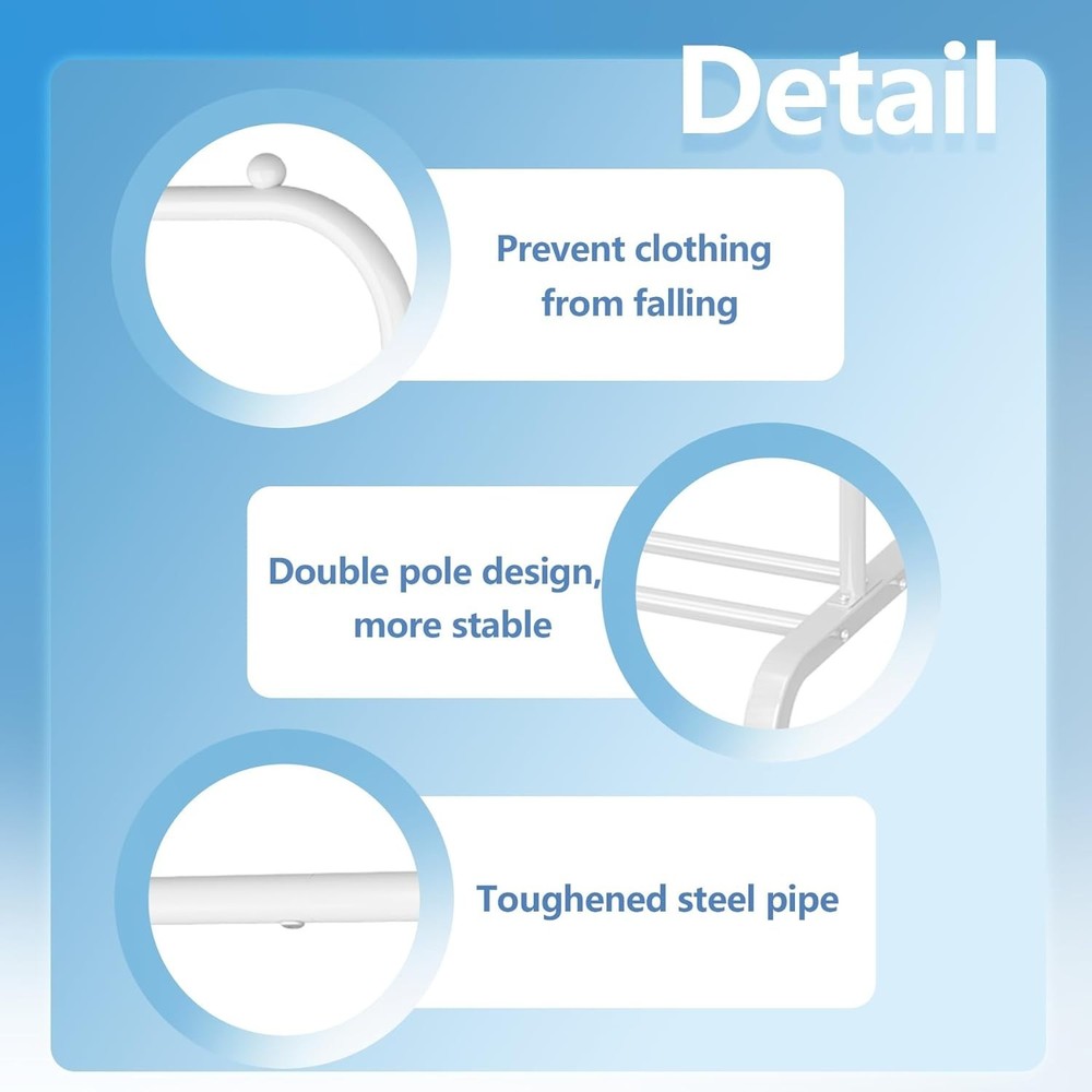 Rolling Garment Rack with Bottom Shelf - Lockable & Stylish Clothing Storage
