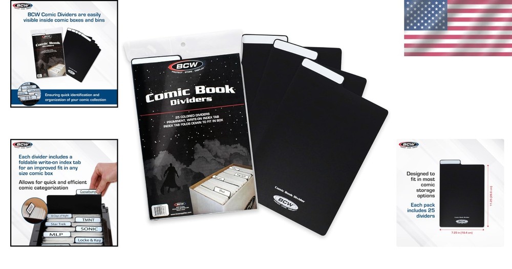 25 Comic Book Dividers - Write-On Tabs for Easy Organization & Storage