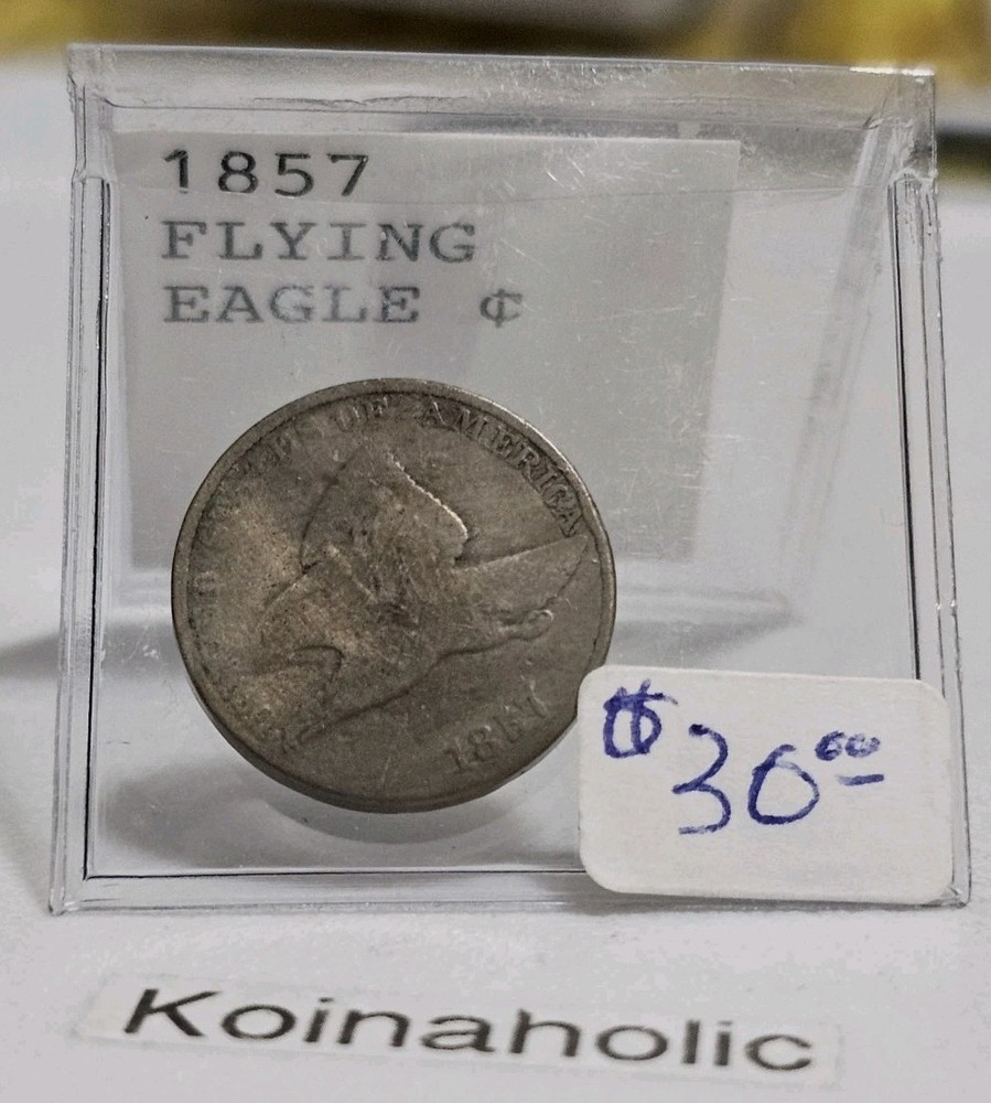 1857 Flying Eagle Cent Very Good, History In Your Hands, Pulled From Storage