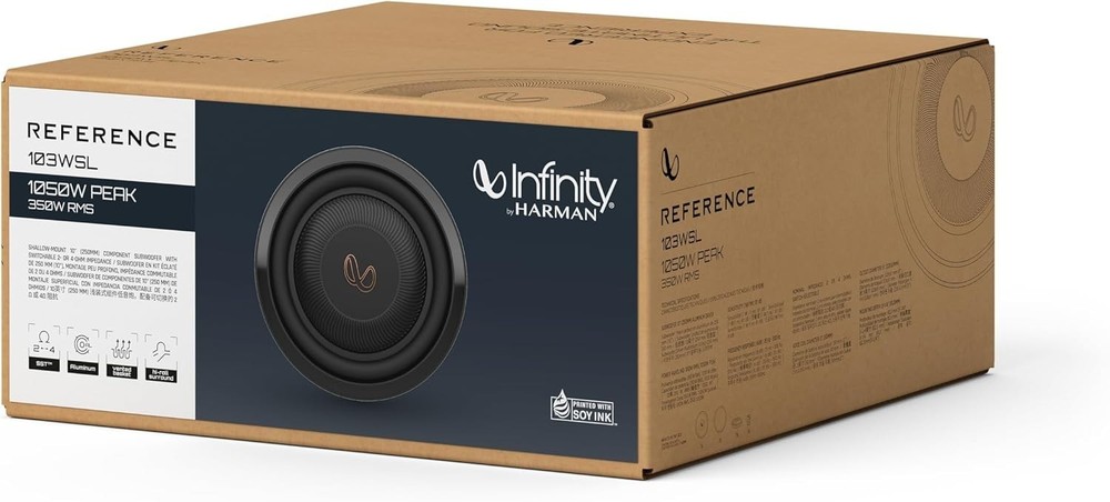 Infinity Reference 103WSL 10” Dual 2/4-ohm Shallow Subwoofer INFSUBRF103WSL