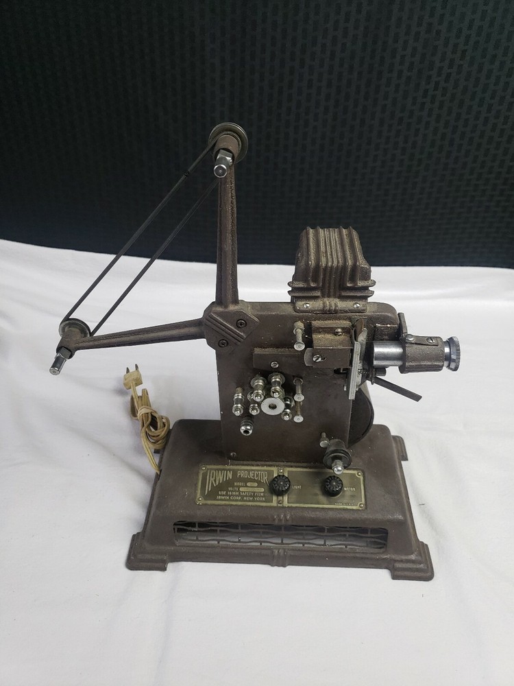 Vintage Irwin Film Projector 16mm Model 38 Cast Iron Working