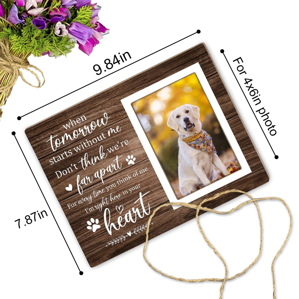 Itsoly Pet Memorial Picture Frame, Dog brown