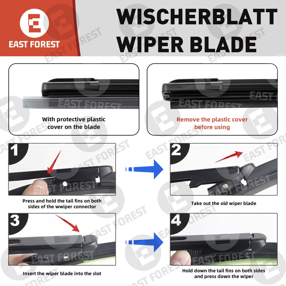 24"&21" Pair Bracketless Windshield Wiper Blades For Buick Enclave 2012-2017