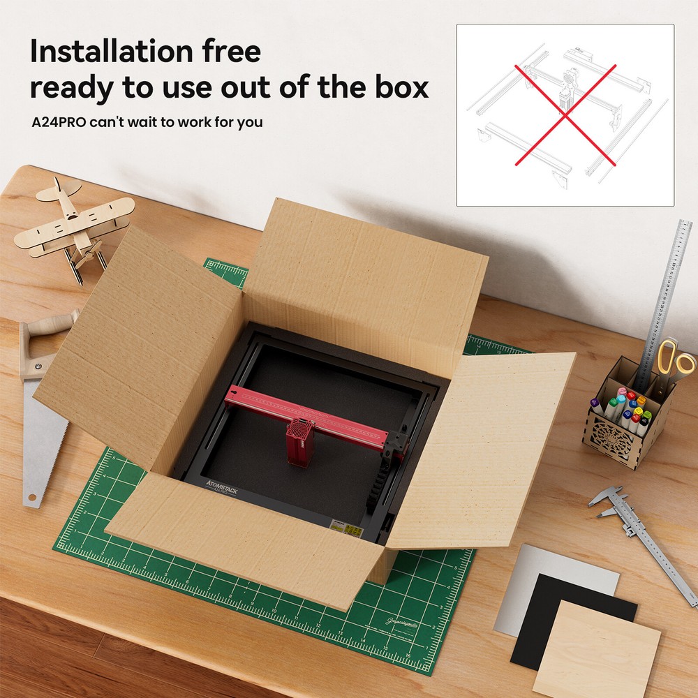 ATOMSTACK A24 PRO 120W Laser Engraver 24W Output Laser Engraving Cutting Machine