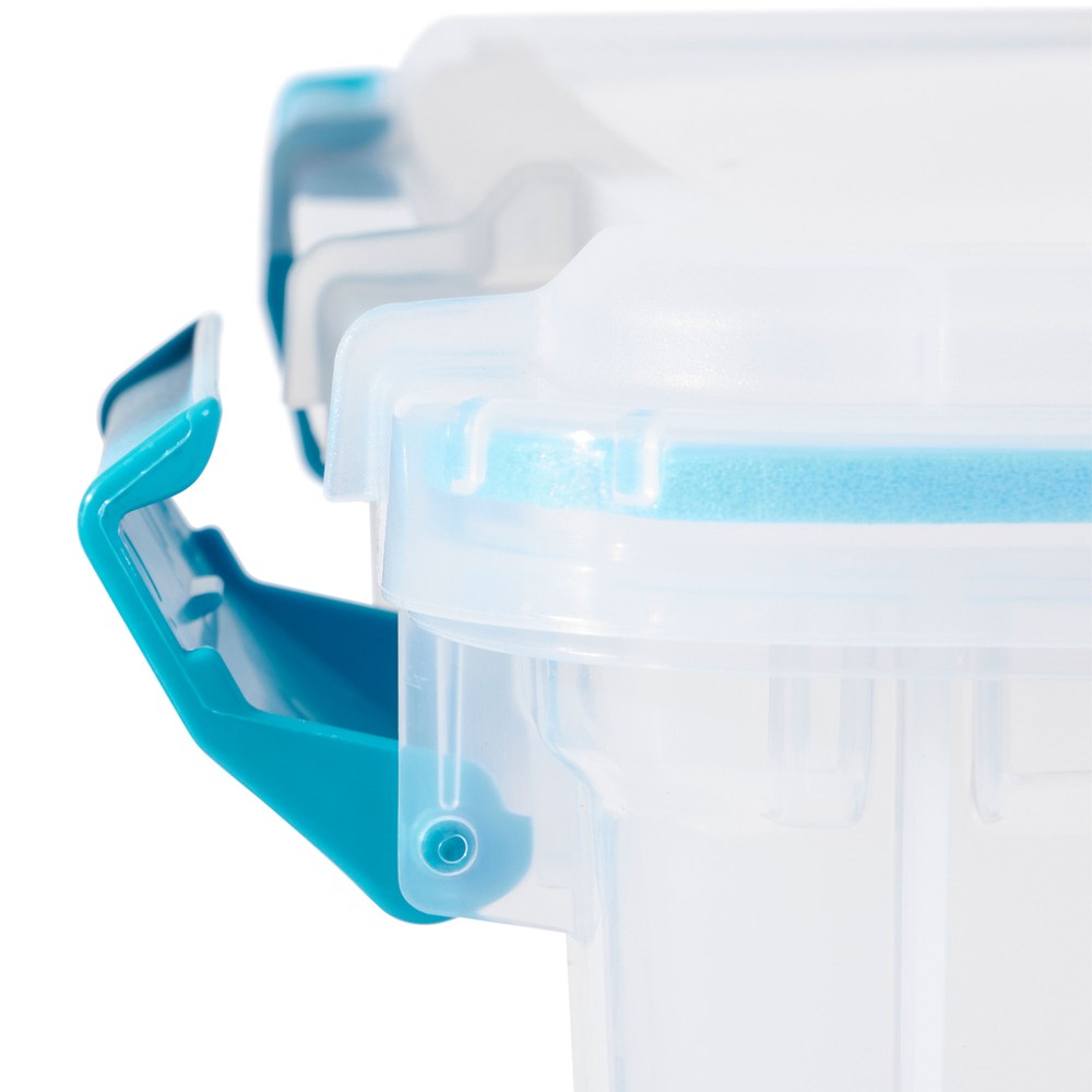 Sterilite 80 Quart Gasket Box, Stackable Storage Bin with Latching Lid, 4 Pack