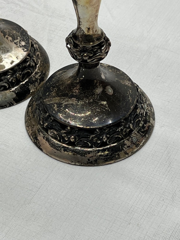 Vintage Sterling Silver Candlesticks Marked sterling