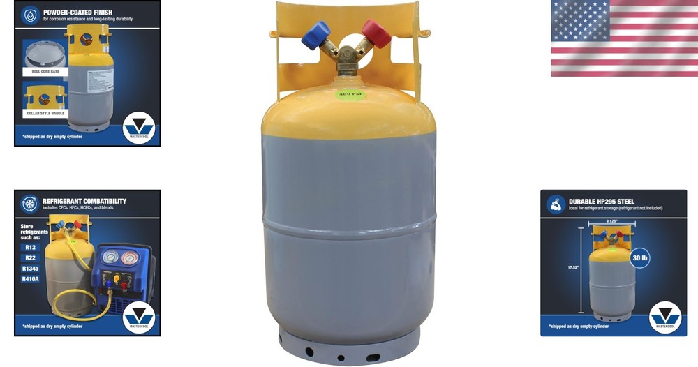 Universal Fit 30 lb Refrigerant Storage Cylinder-