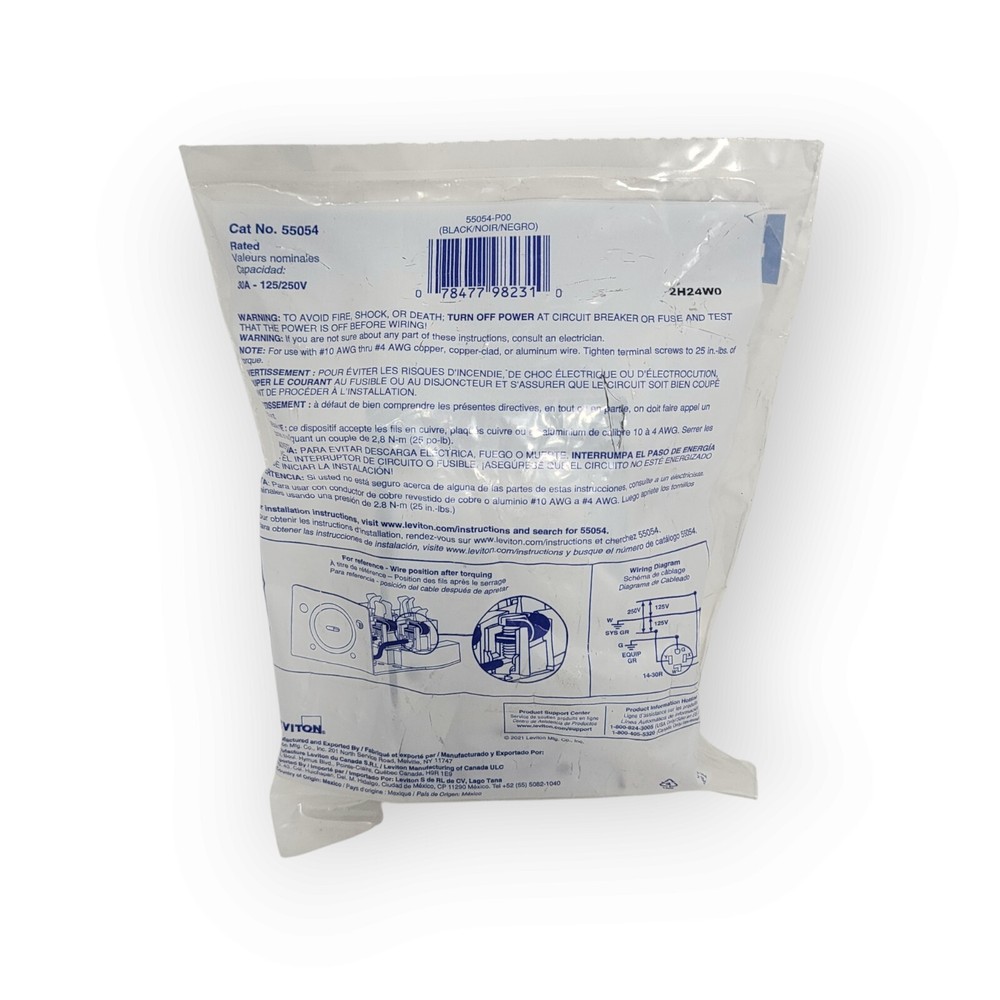 Leviton 30 Amp Single Surface Mounted Single Outlet (Black)