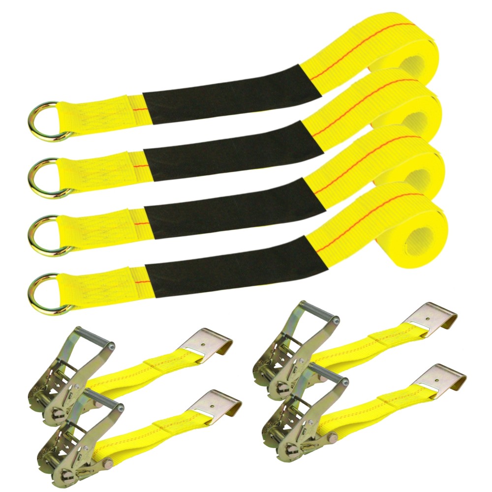 VULCAN Economy Car Tie Down Kit (Flat Hook)