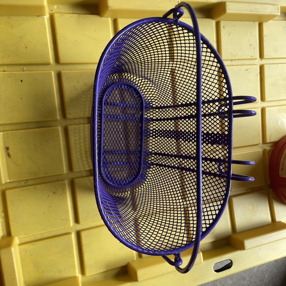 BIRIA Basket with Hooks Purple Front Removable Wire Mesh Small