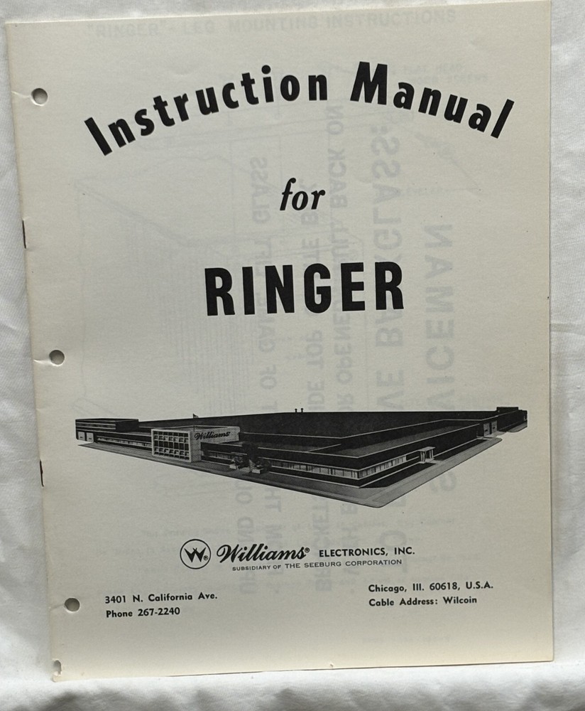 ORIGINAL-WILLIAMS-RINGER-INSTRUCTION MANUAL