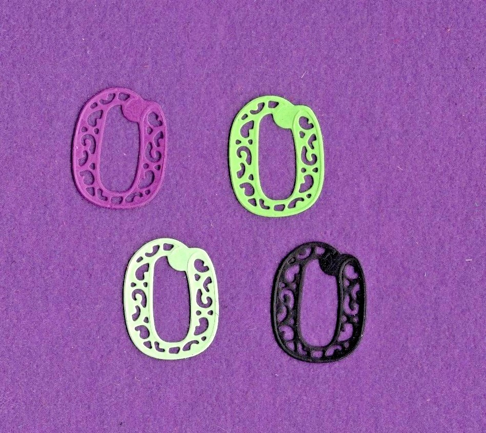 NUMBERS  zero (0) die cuts scrapbook cards