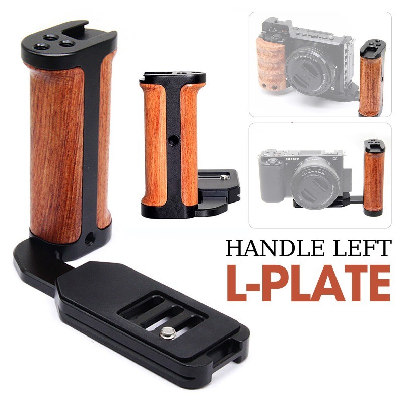 Side Wood Handle Left L-Plate Quick Release Plate Universal Camera Accessory USA