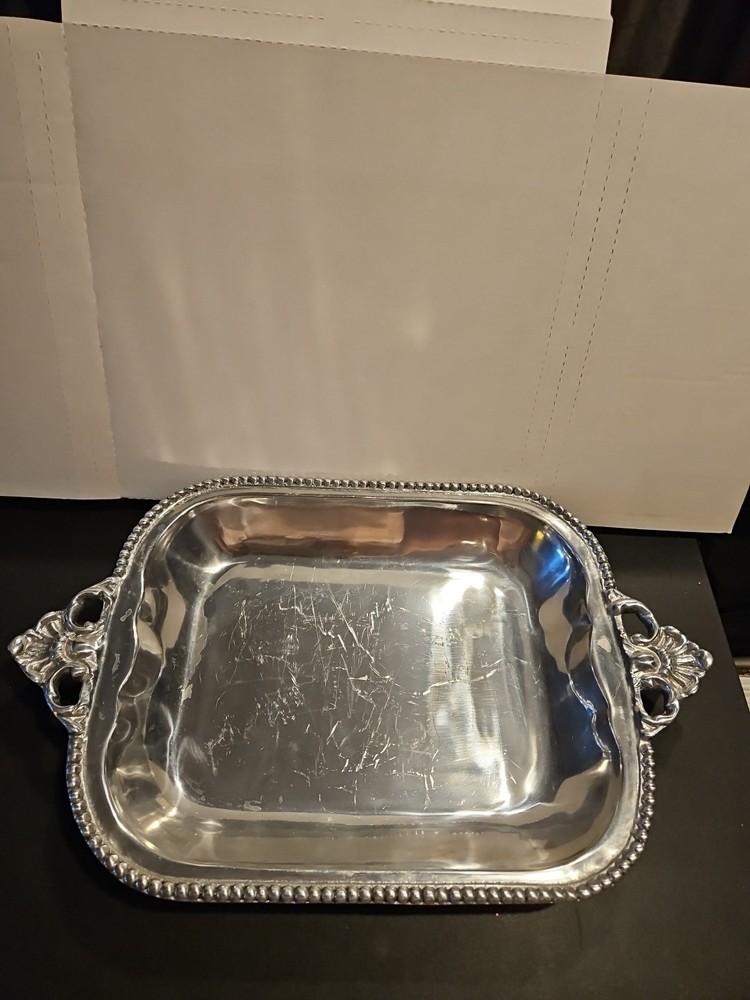 Vintage Silver Serving Tray 19" X 11.5 "