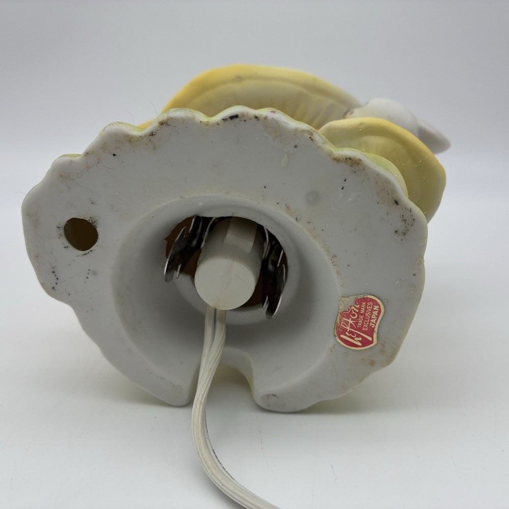 Vintage Lefton Mouse Mushroom Butterfly Ceramic Nightlight Light MCM
