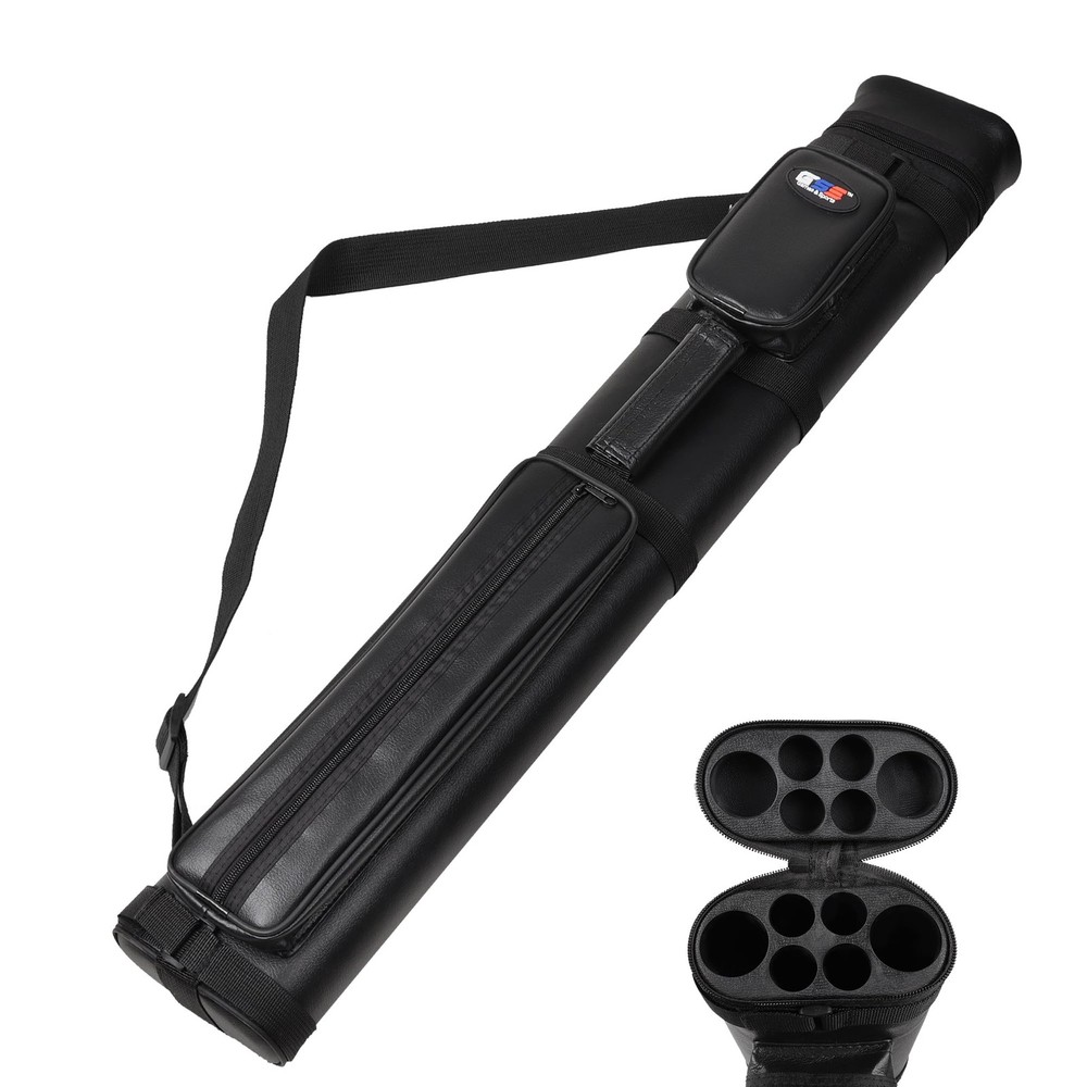 2x4 Hard Pool Cue Case, Billiard Stick Carrying Case for 2 Sticks, Holds 2 Bu...