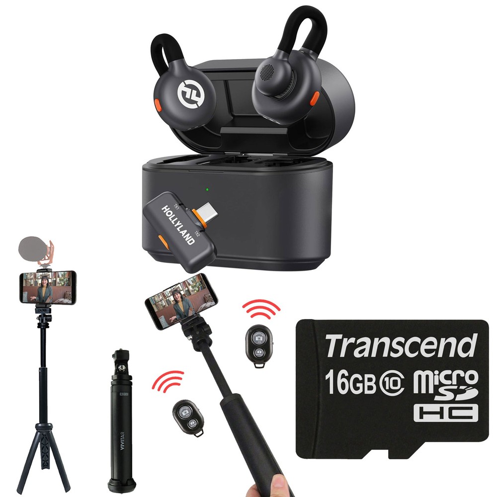Hollyland LARK M2S Wireless Mic System for Mobile Device Content Creation Bundle