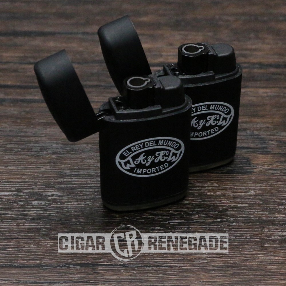 El Rey Del Mundo Single Flame Adjustable Refillable Cigar Torch Lighter - 2 Pack