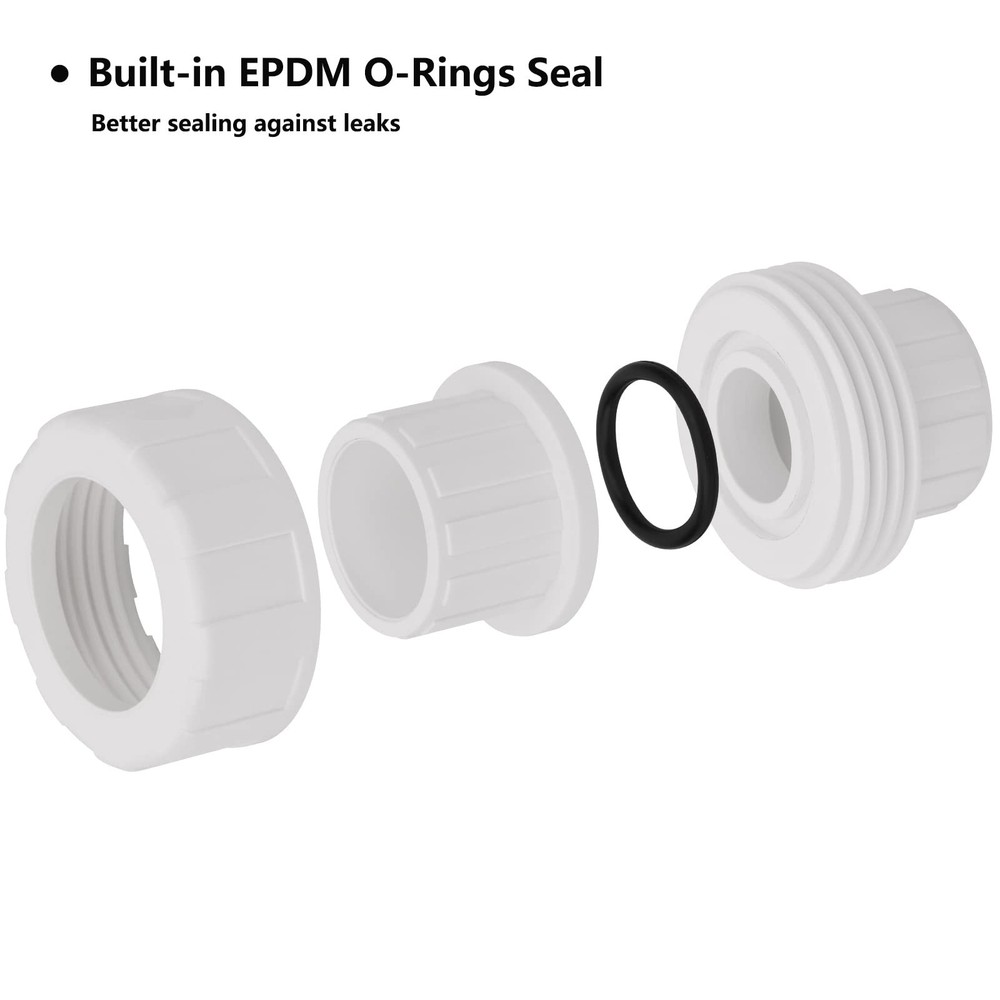 6Pcs 3/4" PVC Union Coupling Pipe Fitting (Socket x Socket) 3/4Inch, White