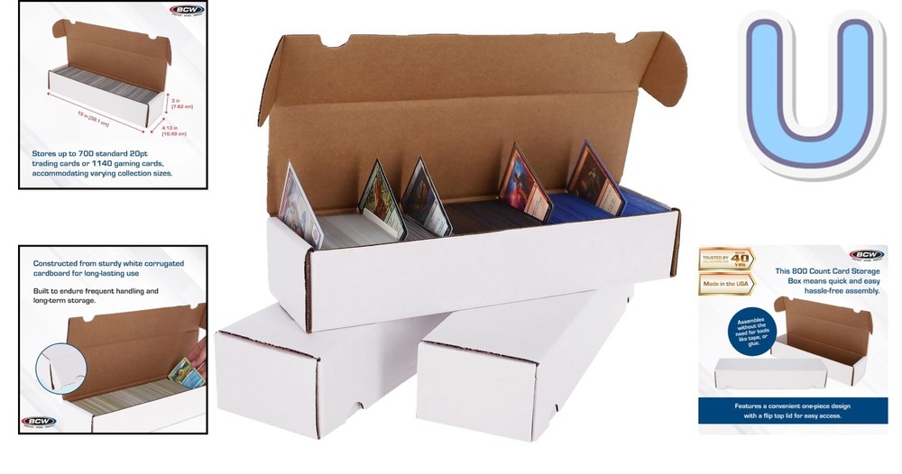 Compact 800ct Trading Card Organizer - 3 Pack for Seamless Storage Solutions