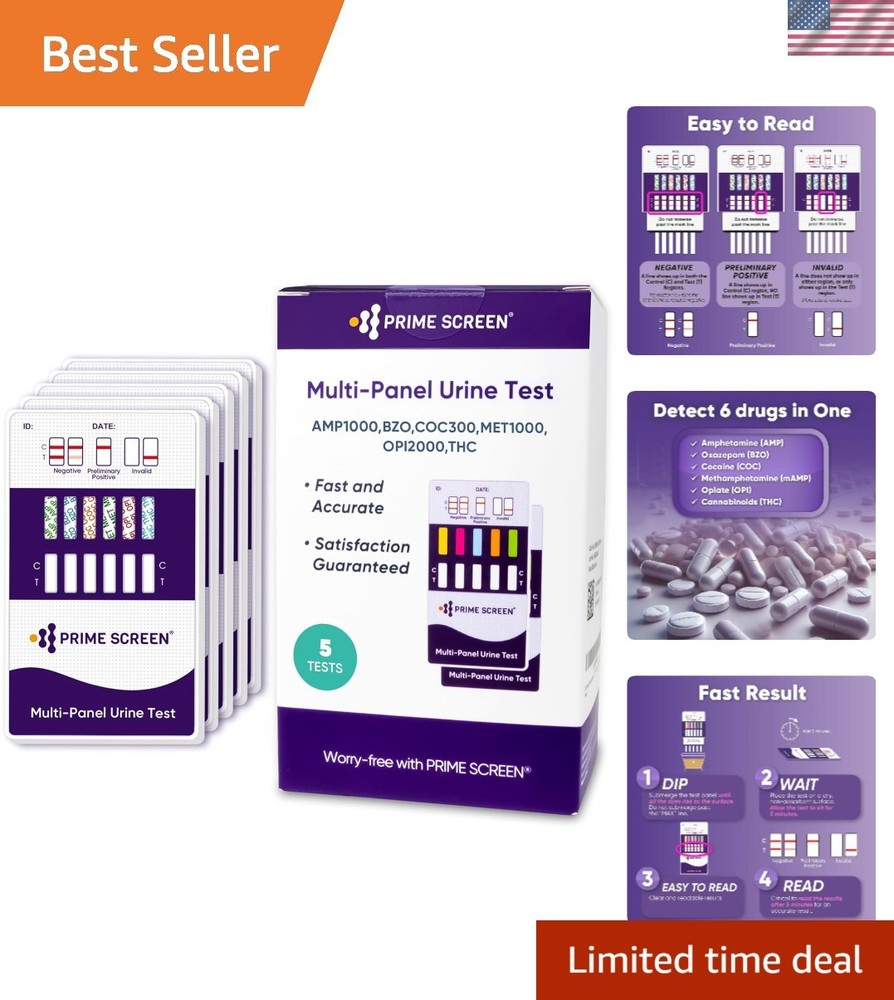 Multi-Scenario 5 Pack 6 Panel Urine Drug  - Fast Home & Workplace Testing