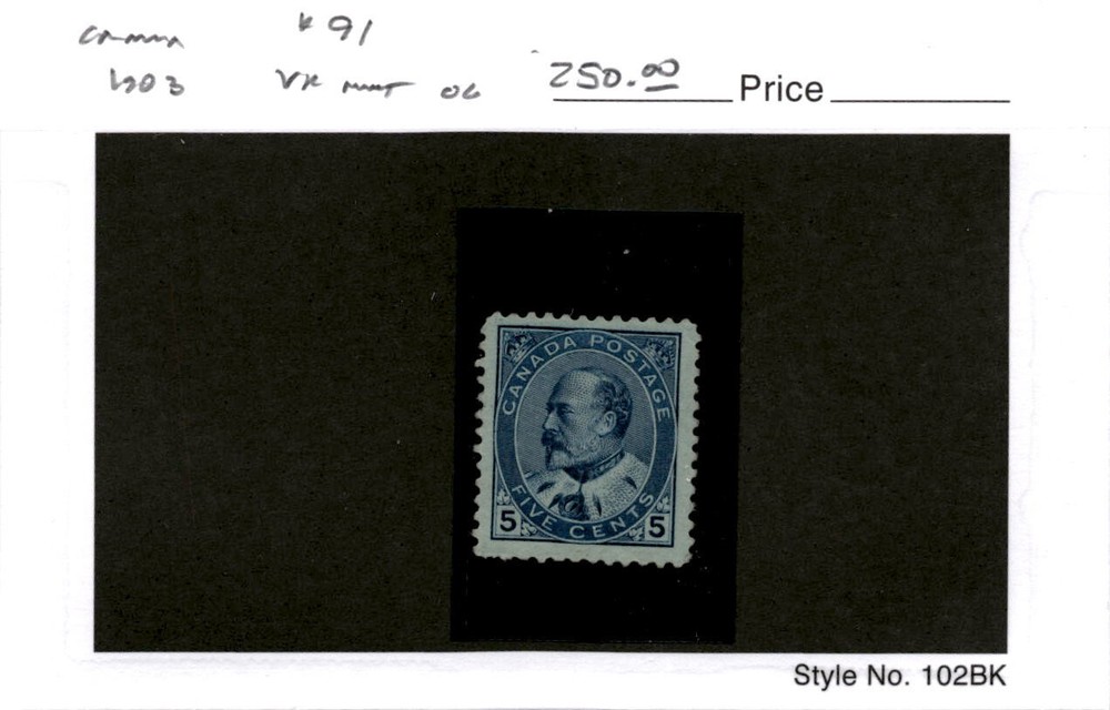 Canada, Postage Stamp, #91 Mint Hinged VF, 1903 King Edward VII (AB)