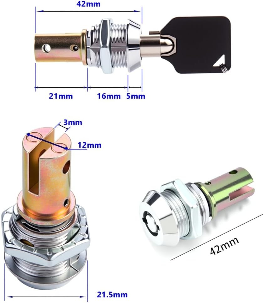 Toolbox Lock with Keys — Replacement Compatible 2 Pack, Silver
