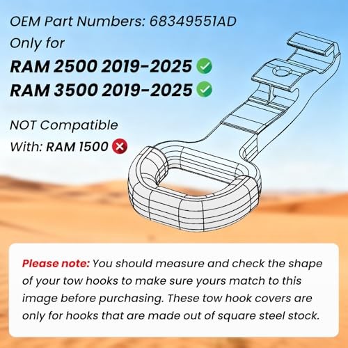 Custom Front Tow Hook Covers for RAM 2500/3500 (2019-2026) – Personalized