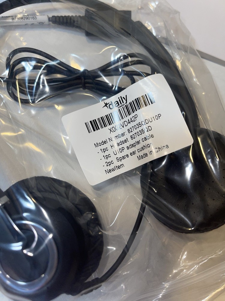 Polycom Phone Headset Noise Cancelling Mic RJ9 U10P Bottom Cable Compatible New