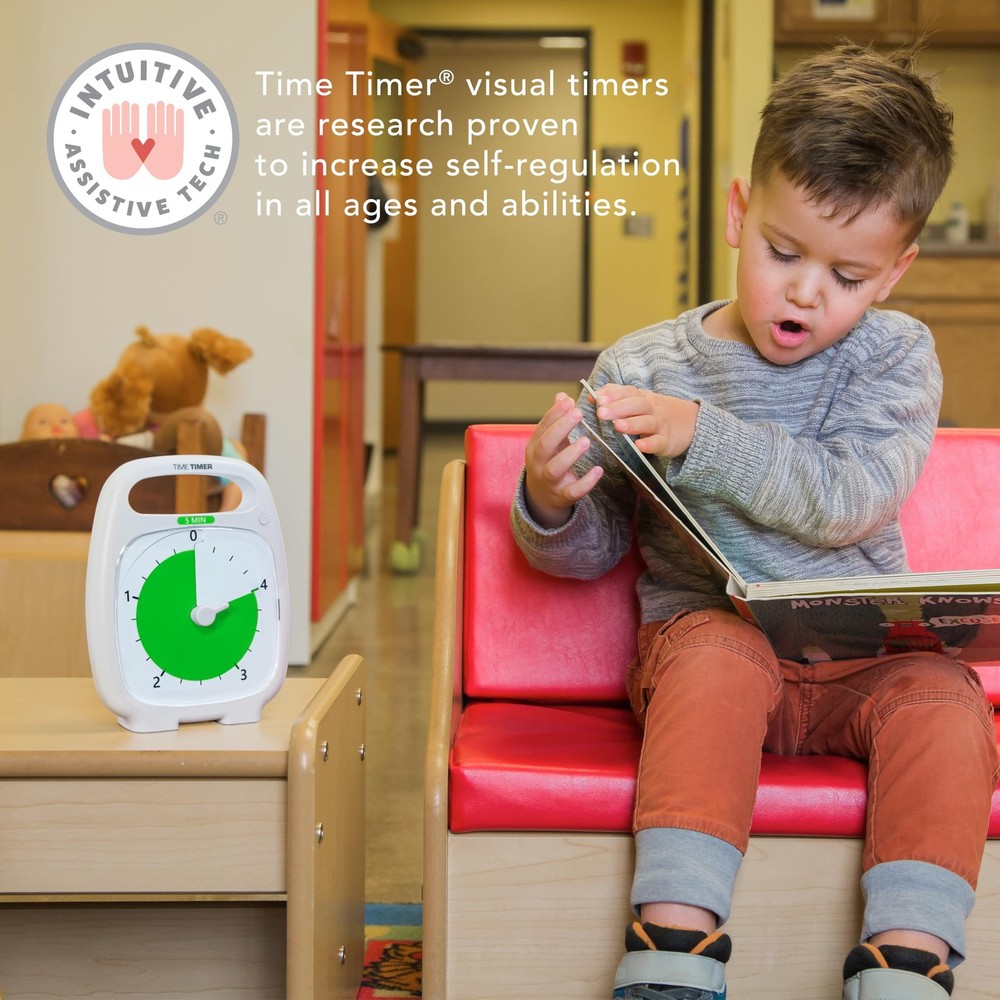 TIME TIMER PLUS 5 Minute Desk Visual Timer - Countdown Timer with Portable Ha...