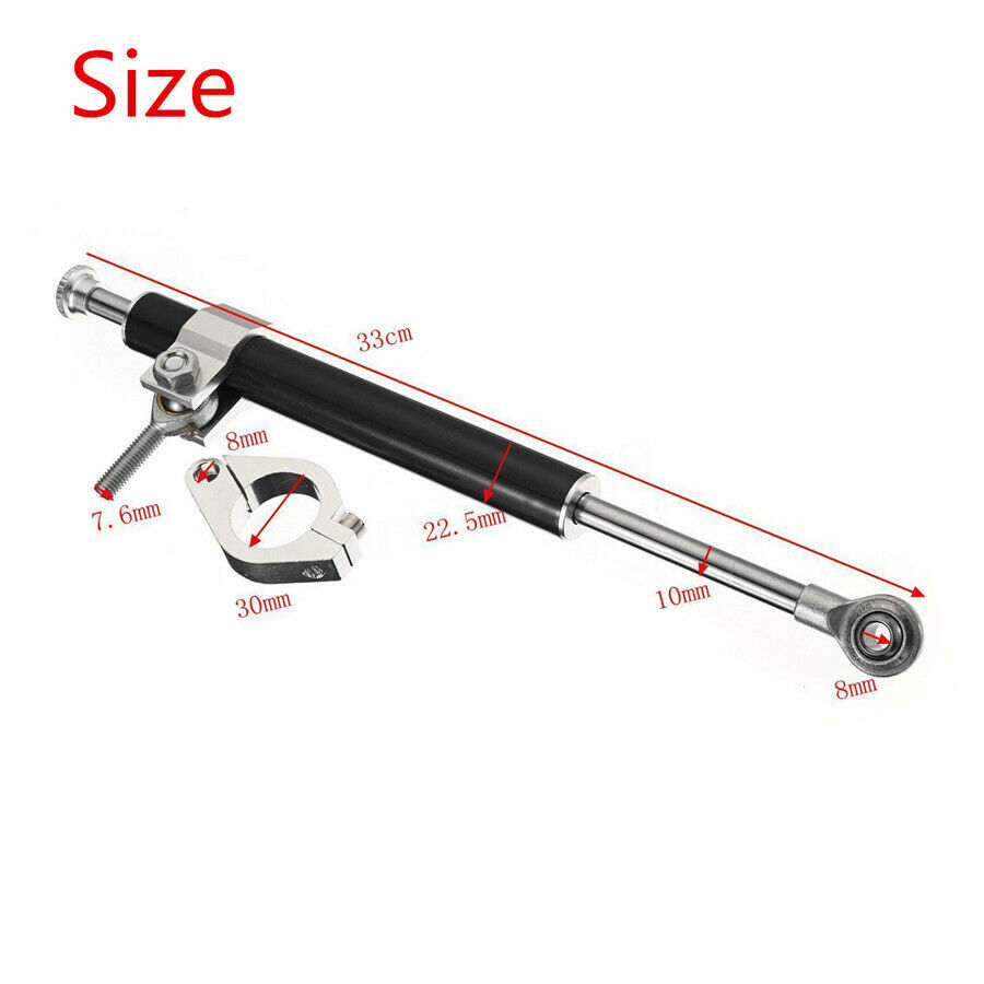 330mm Motorcycle Universal Aluminum Steering Damper Stabilizer Linear Adjustable