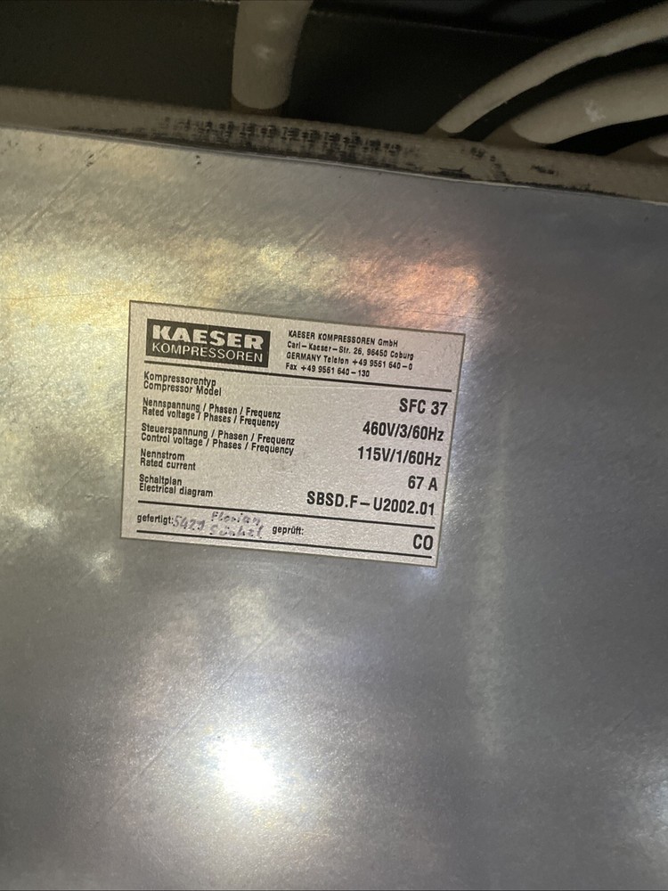 Kaeser Variable Speed Drive SFC37 460 Volt