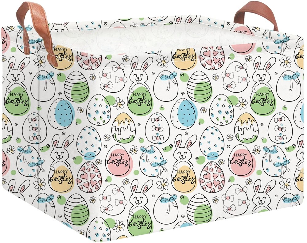 NTAOHAMPER Rectangular Storage Baskets，Gift Basket,Book Box,Room Decor(Happy ...