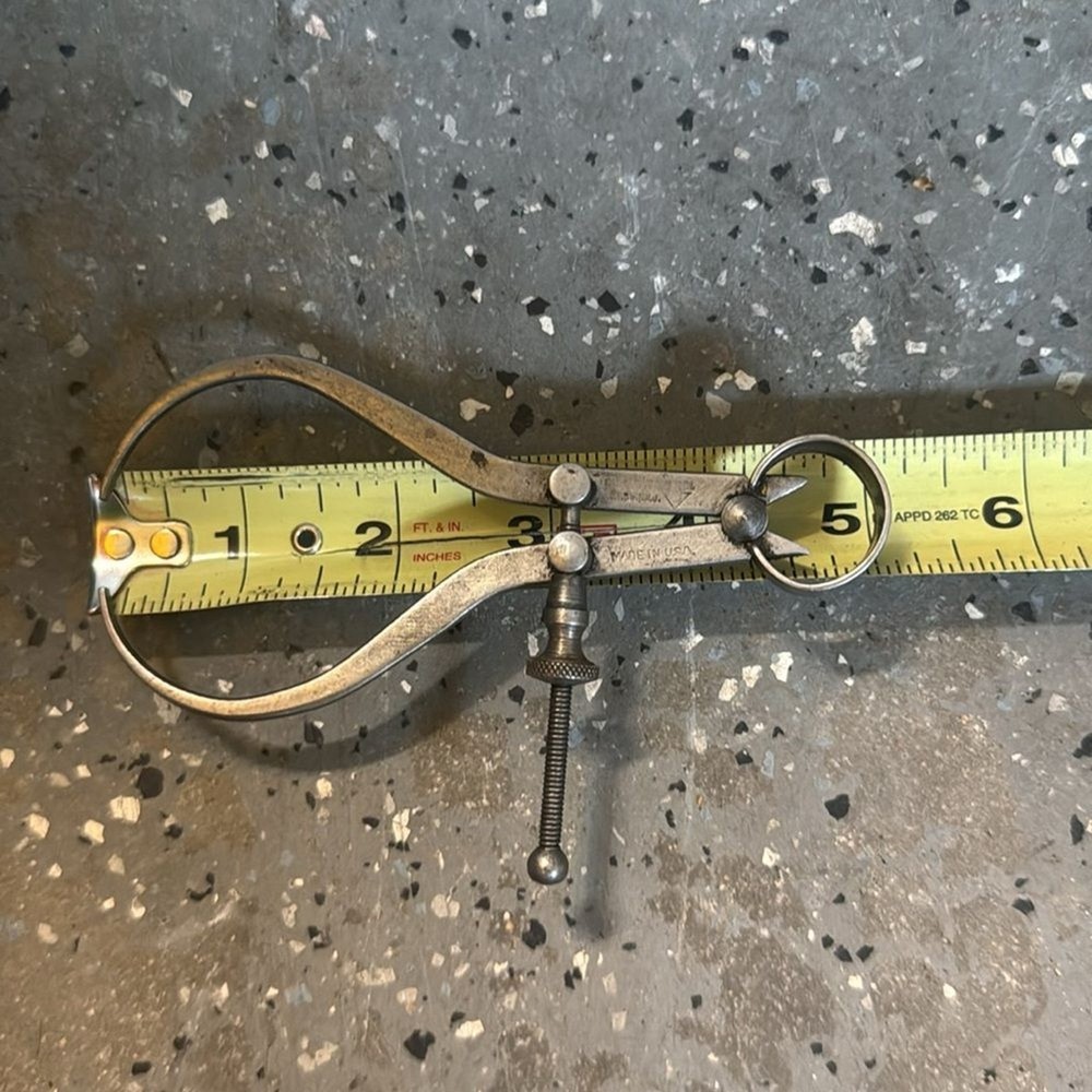 Vtg 5” Outside Spring Joint Flat Leg Caliper Speed Adjuster Early Tool machine