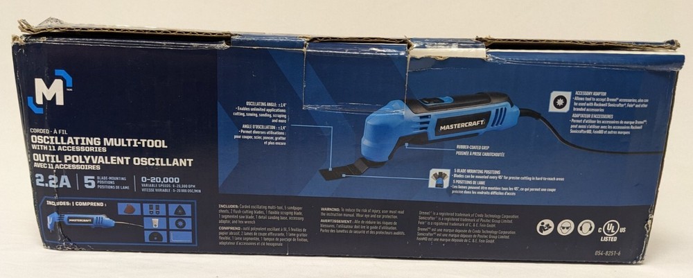 Open Box - Mastercraft 2.2A Oscillating Multi-Crafter Tool