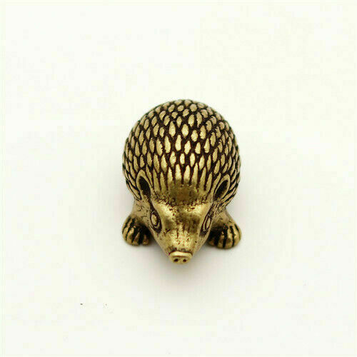 Chinese Old Collection Handmade Solid Bronze Hedgehog Tea Ceremony Statue