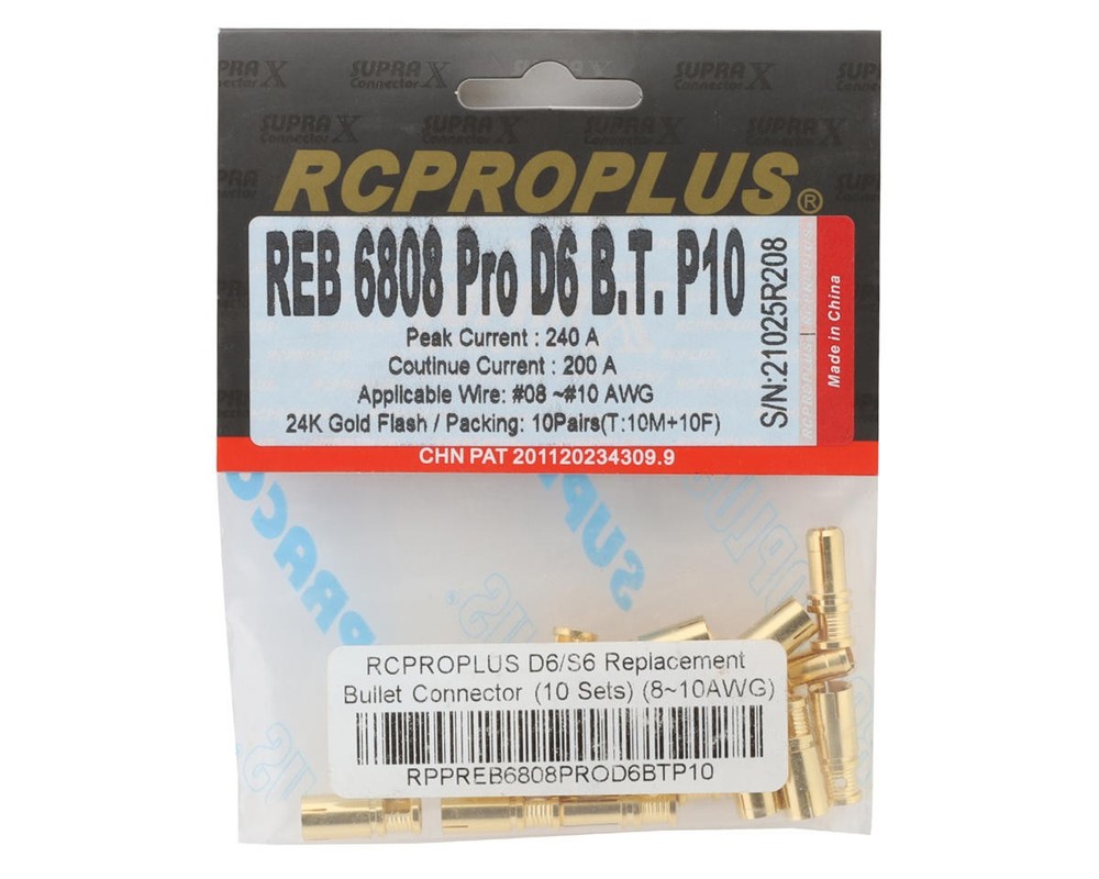 RCPROPLUS D6/S6 Replacement Bullet Connector (10 Sets) (8~10AWG)