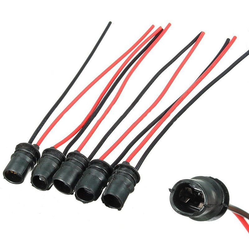 10pcs Black Rubber Car Auto Light Bulb Round Socket Lamp Holder Base Connector