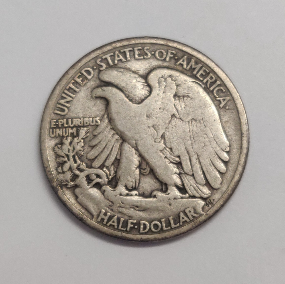 1917-D WALKING LIBERTY HALF DOLLARS X 2 OBVERSE AND REVERSE MINT MARKS
