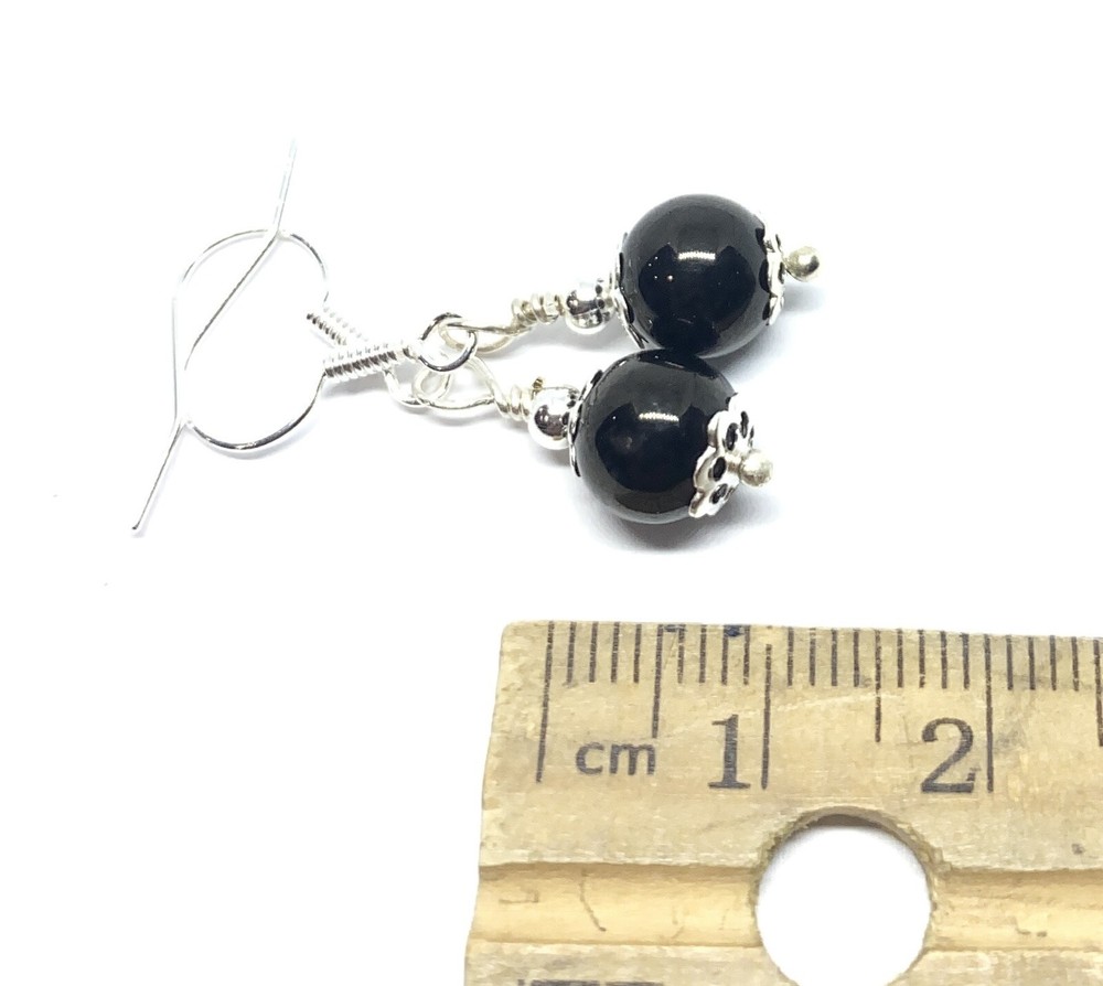 Jet Genuine Stone Handmade Earrings Crystal Healing