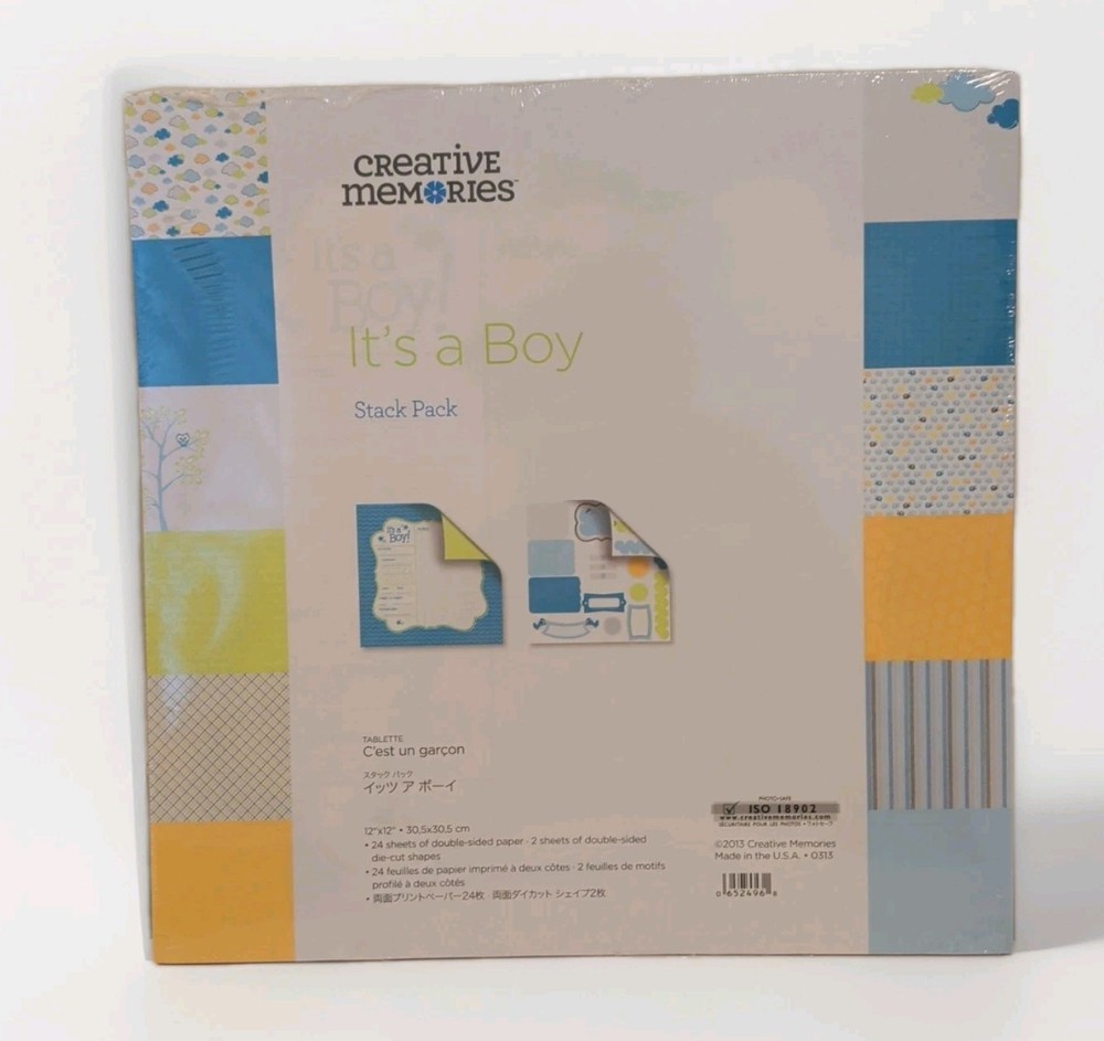 Creative Memories It's a Boy 12x12 Stack Pack Paper & Die-Cuts Discontinued